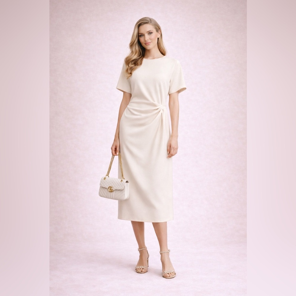Zara Cream Asymmetrical Dress🍾
